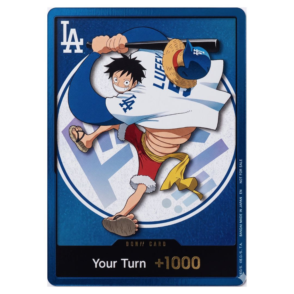 【預訂】One Piece Card Game x 洛杉磯道奇 聯名特製 DON!! 卡 (Luffy 路飛 LA Dodgers Promo)